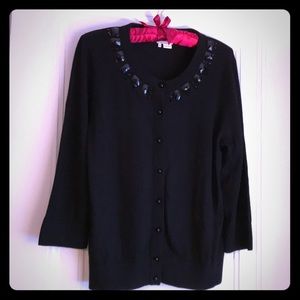 Kate Spade NY Live Colorfully Black Jet sweater XL